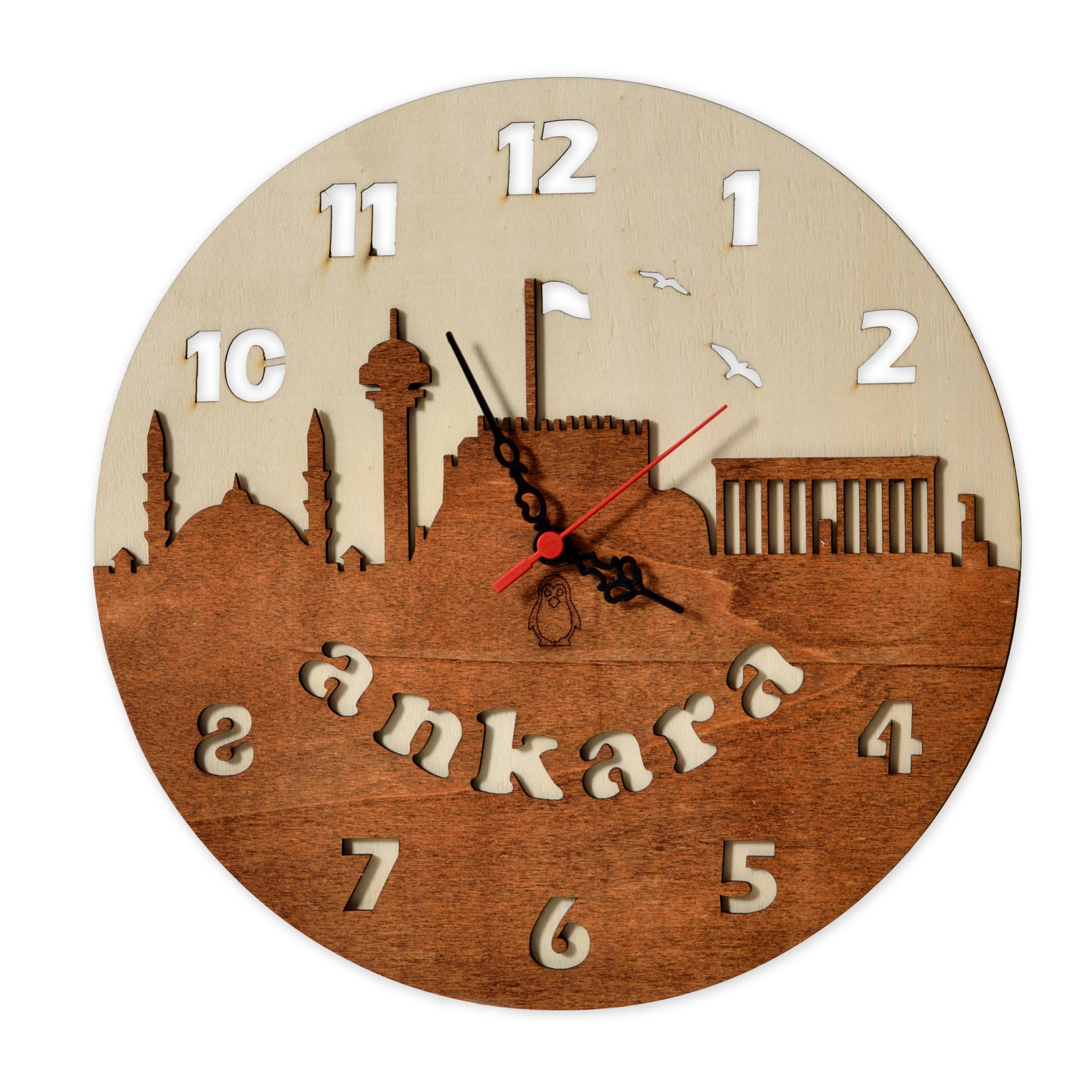 Decorative Wooden Wall Clock Ankara Anıtkabir Design