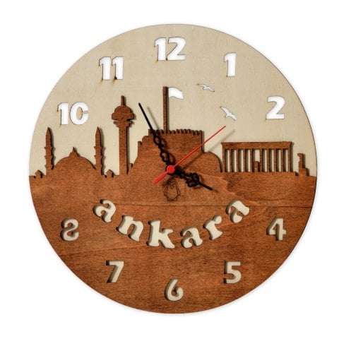 Decorative Wooden Wall Clock Ankara Anıtkabir Design