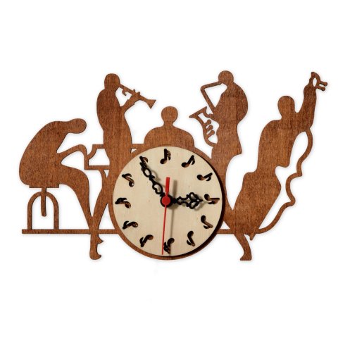 Decorative Wooden Wall Clock Jazz Design Cafe Decor