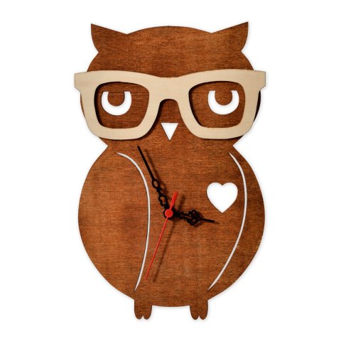 Decorative Wooden Wall Clock Owl Design Kids Room