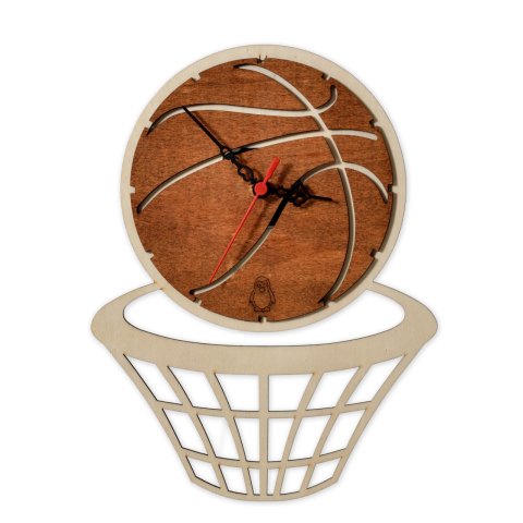 Decorative Wooden Wall Clock Basketball Design Kids Room