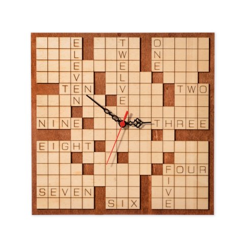 Decorative Wooden Wall Clock Puzzle Design