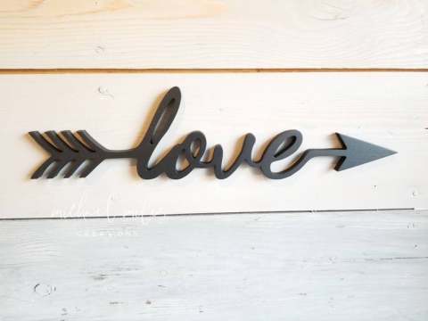 Aşk Love Ahşap Tasarım Duvar Dekor 30 CM - SİYAH - Ahşap