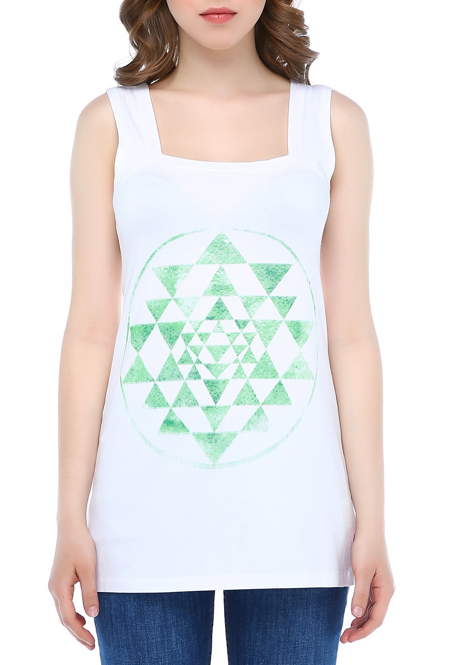 Wide Strap Printed Women's T-Shirt