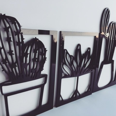 Cacti Wood Design Wall Decor