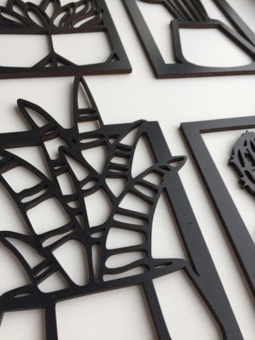 Cacti Wood Design Wall Decor