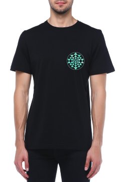 Crew Neck Printed Black T-Shirt