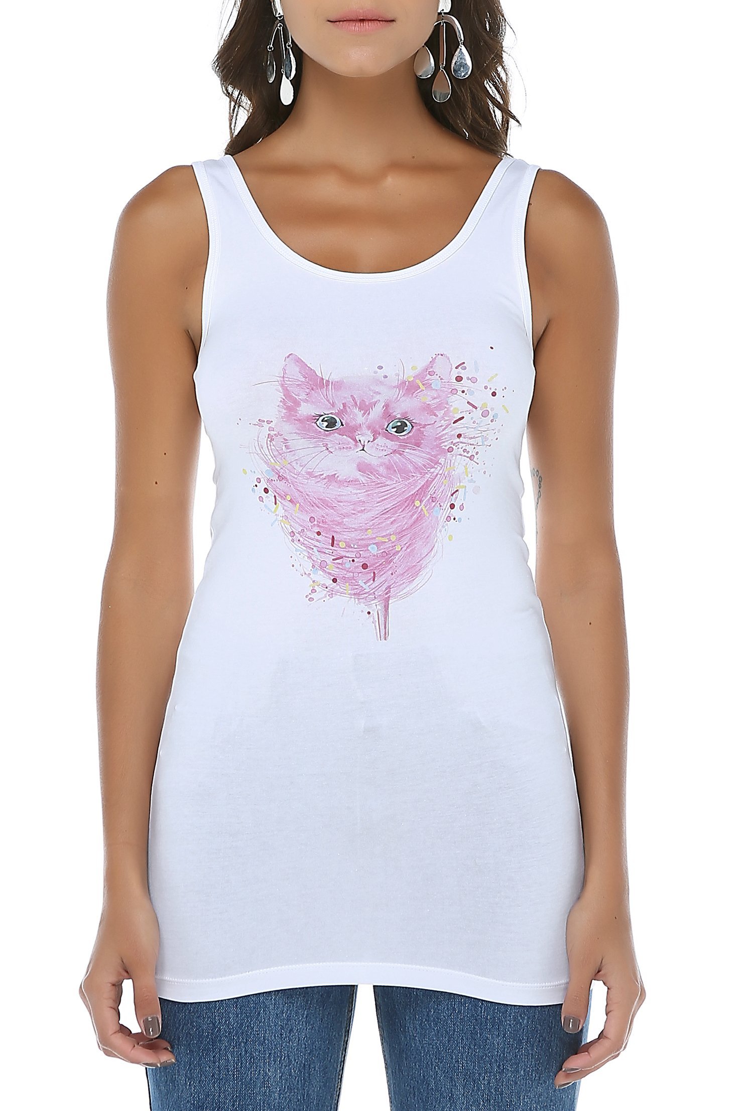 Weißes T-Shirt mit bedrucktem Trägerdesign