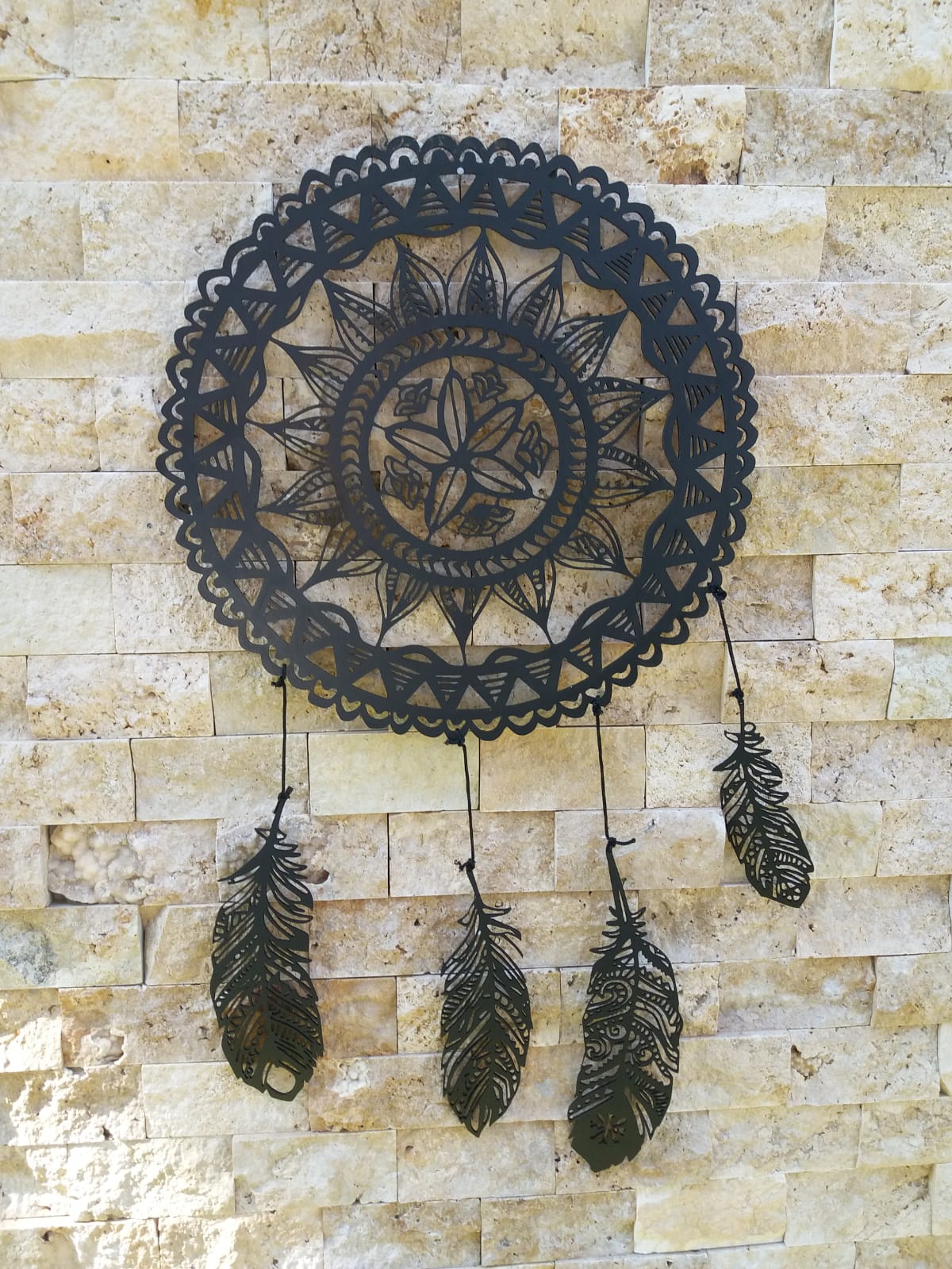 Rüya Kapanı Tasarım Duvar Dekor 30 CM - SİYAH - Ahşap