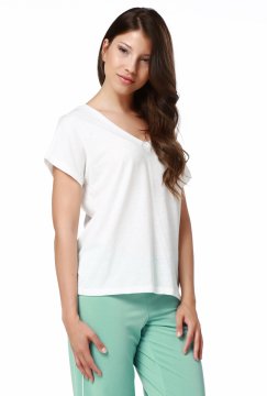 Grundlegendes Frauen-T-Shirt mit V-Ausschnitt