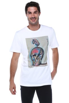 Bisiklet Yaka Baskılı Tişört