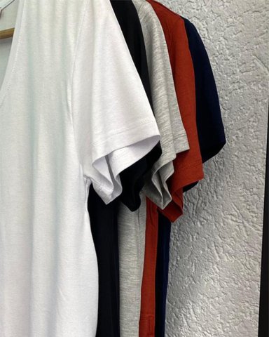 V-Neck Side Long Women's Basic T-Shirt