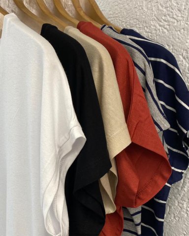 V Yaka Yan Uzun Kadın Basic Tişört BEYAZ - L