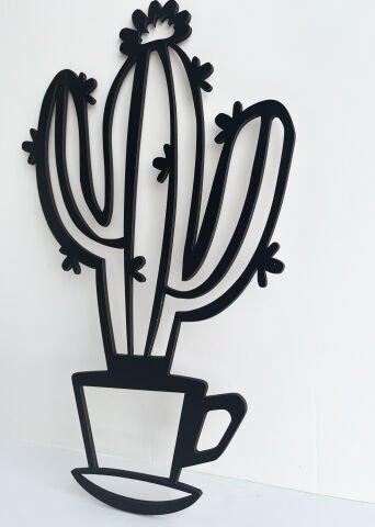 Fincanda Kaktüs Ahşap Tasarım Duvar Dekor