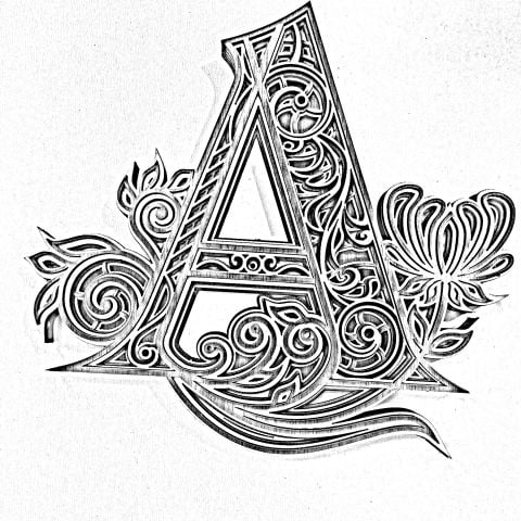 Tasarım Harfler Kaligrafi Dijital Sanat A Harfi