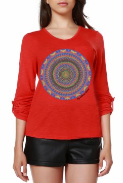 Wide Cut V-Neck Design Women's Blouse